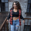 Milwaukee Leather Women's Armoured Plaid Hooded Shirt - Velora Luxury Fashion