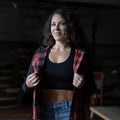Milwaukee Leather Women's Armoured Plaid Hooded Shirt - Velora Luxury Fashion