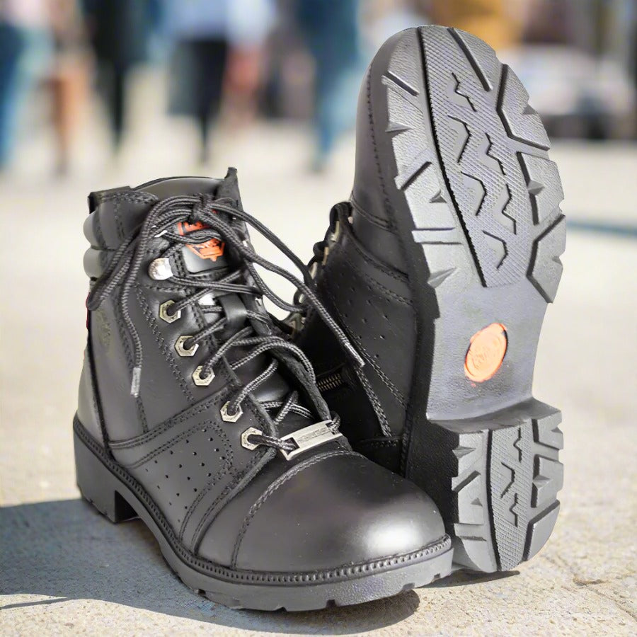 Milwaukee Leather Women's Side Zip Lace Up Motorcycle Boots - Velora Luxury Fashion