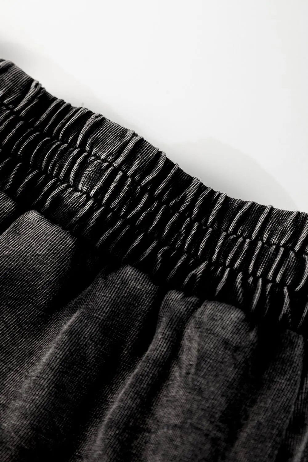 Mineral Wash French Terry High Waist Casual Shorts - Velora Luxury Fashion