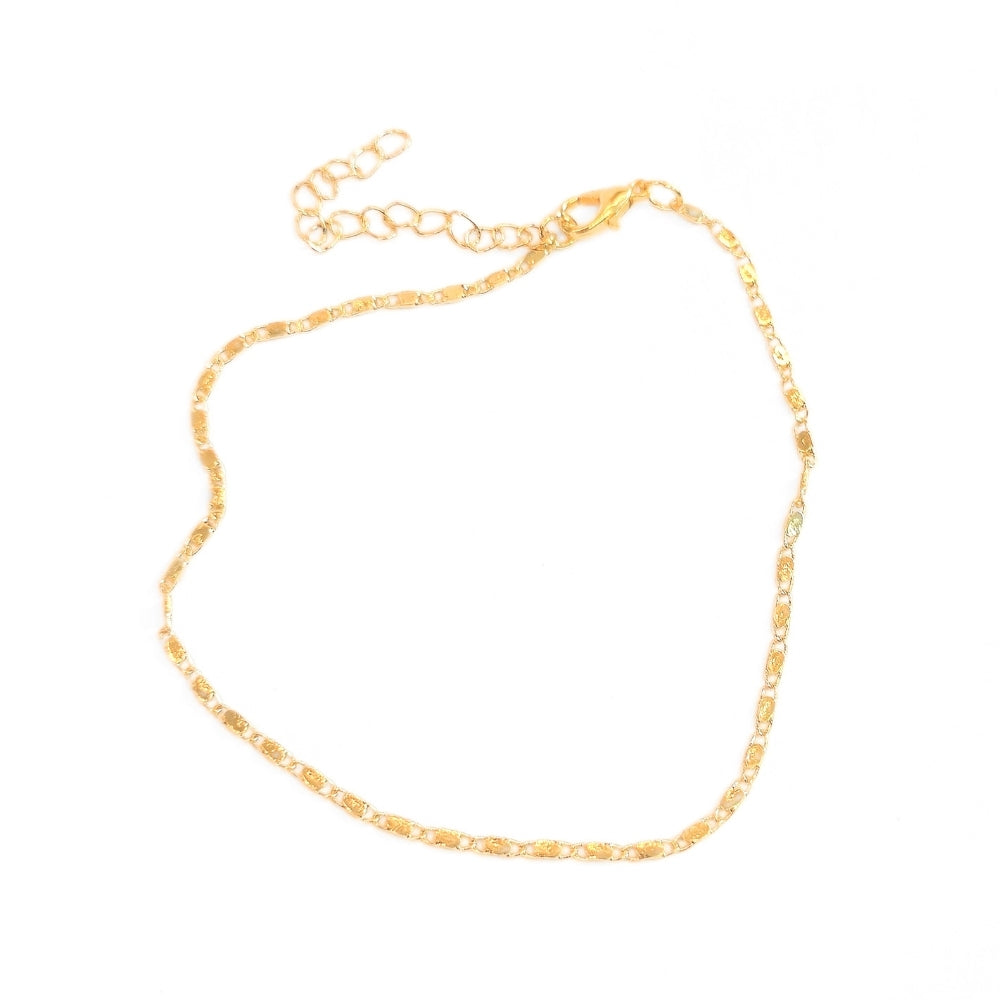Minimalist Gold Chain Anklet - Velora