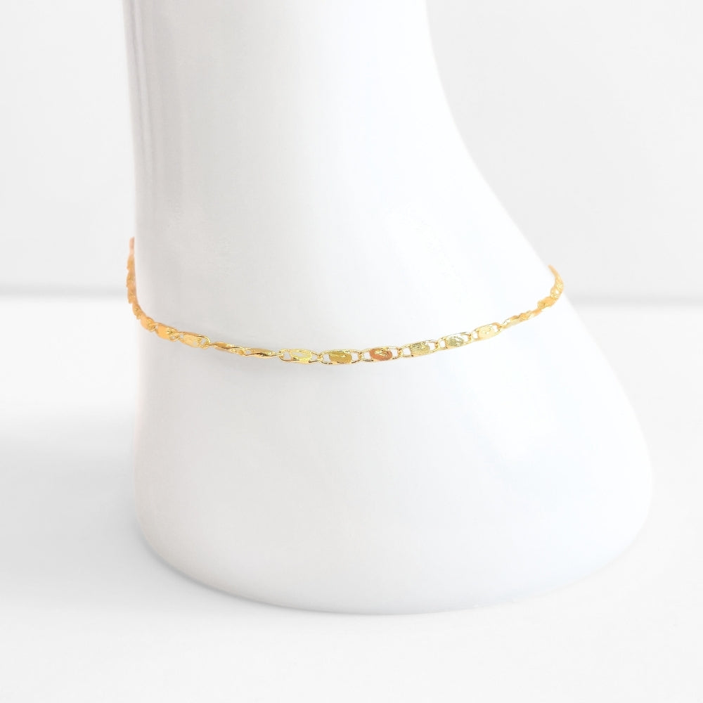 Minimalist Gold Chain Anklet - Velora