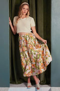 Mittoshop Flower Print Elastic Waist Tiered Skirt - Velora Luxury Fashion