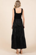 Mittoshop Mix Media Square Neck Maxi Dress - Velora Luxury Fashion