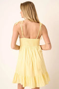 Mittoshop Ruched Detail Spaghetti Tie Mini Dress - Velora Luxury Fashion