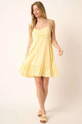 Mittoshop Ruched Detail Spaghetti Tie Mini Dress - Velora Luxury Fashion