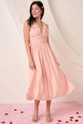 Mittoshop Ruched V-Neck Sleeveless Midi Dress - Velora Luxury Fashion