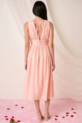 Mittoshop Ruched V-Neck Sleeveless Midi Dress - Velora Luxury Fashion