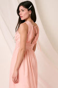 Mittoshop Ruched V-Neck Sleeveless Midi Dress - Velora Luxury Fashion