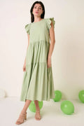 Mittoshop Ruffle Short Sleeve Tiered Maxi Dress - Velora Luxury Fashion