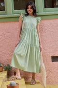 Mittoshop Ruffle Short Sleeve Tiered Maxi Dress - Velora Luxury Fashion