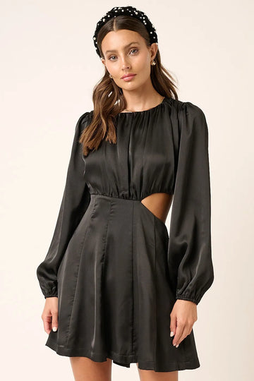 Mittoshop Satin Side Cutout Detail Mini Dress - Velora Luxury Fashion