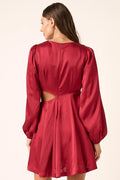 Mittoshop Satin Side Cutout Detail Mini Dress - Velora Luxury Fashion
