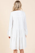 Mittoshop Tiered Notched Flare Sleeve Dress - Velora Luxury Fashion