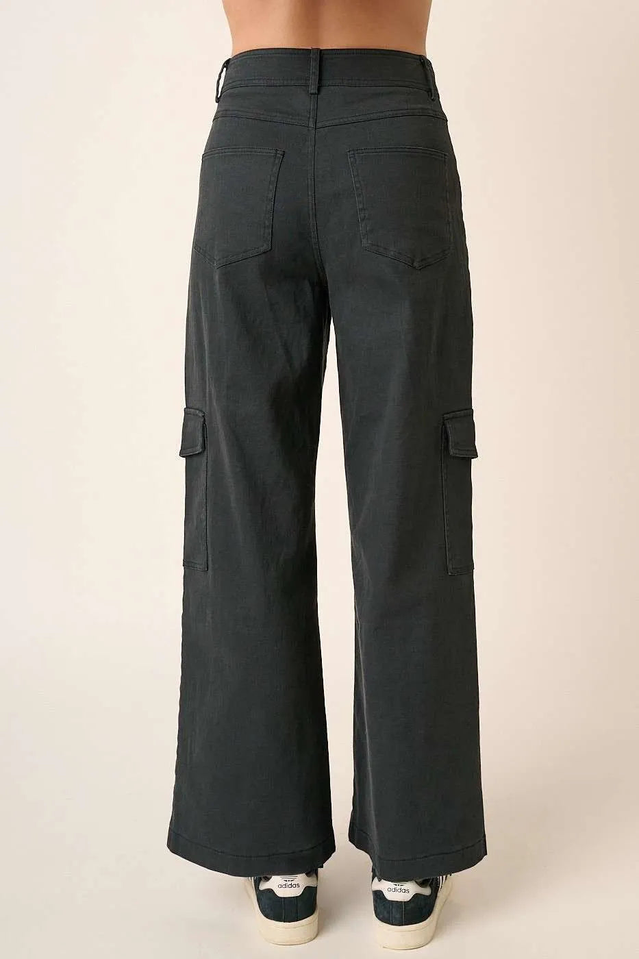 Mittoshop Wide Leg High Waist Pants with Cargo Pockets - Velora Luxury Fashion