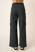 Mittoshop Wide Leg High Waist Pants with Cargo Pockets - Velora Luxury Fashion