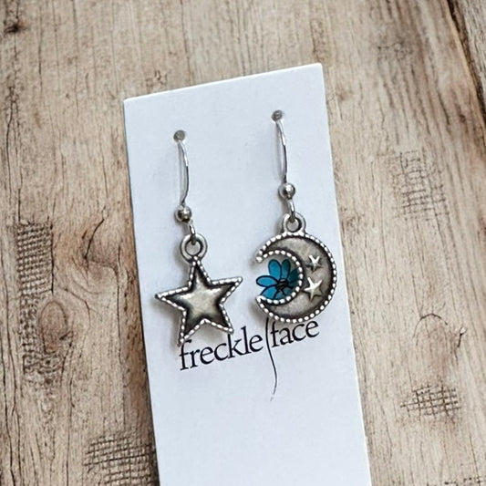 Mixed Moon & Star Earrings - Velora Luxury Fashion