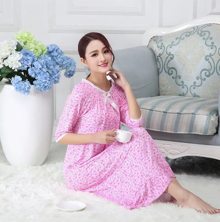 Modal Long Small Floral Pajamas For Women EX-STOCK Canada