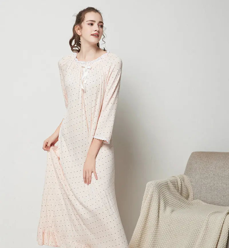 Modal Long Small Floral Pajamas For Women EX-STOCK Canada