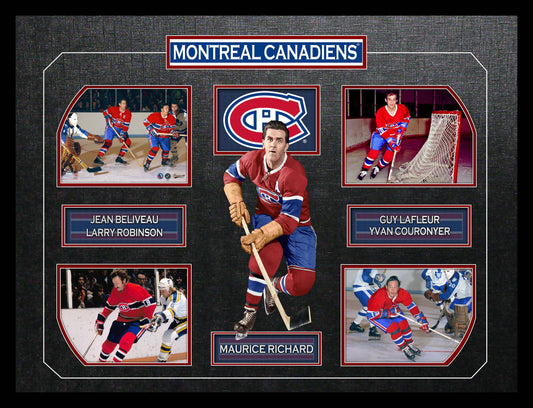 Montreal Canadiens Vintage Framed 5-Player Collage - Velora Luxury Fashion