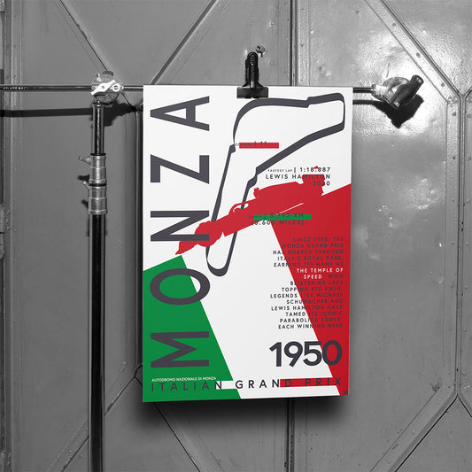 Monza F1 Grand Prix Temple of Speed Poster - Velora