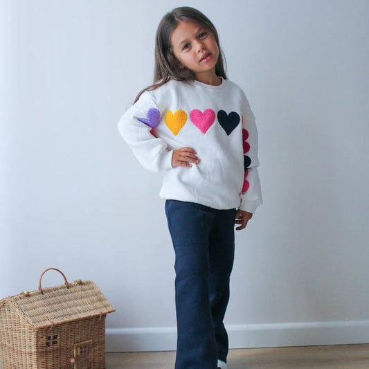 Multiple Hearts Girls Casual Set - Velora Luxury Fashion