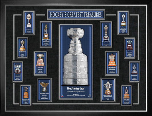 NHL Trophies Framed Print Hockey's Greatest Treasures - Velora Luxury Fashion