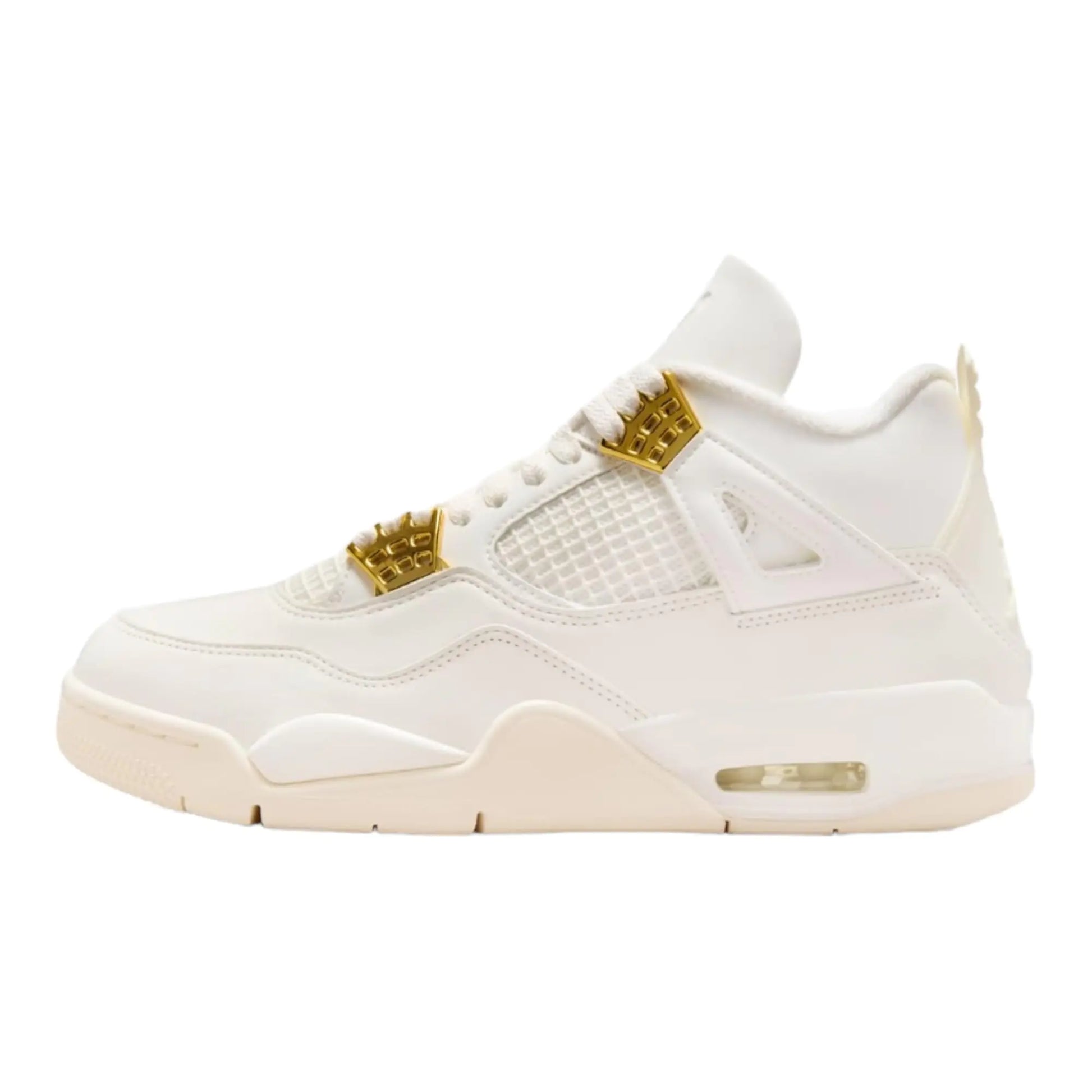 NIKE Air Jordan 4 Retro Womens-Size 9 Sail/Metallic Gold-black - Velora Luxury Fashion
