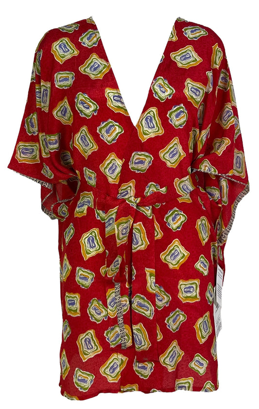 PRC6924 Avatar Pure Silk Kimono-Sleeved Jacket with Belt - Velora