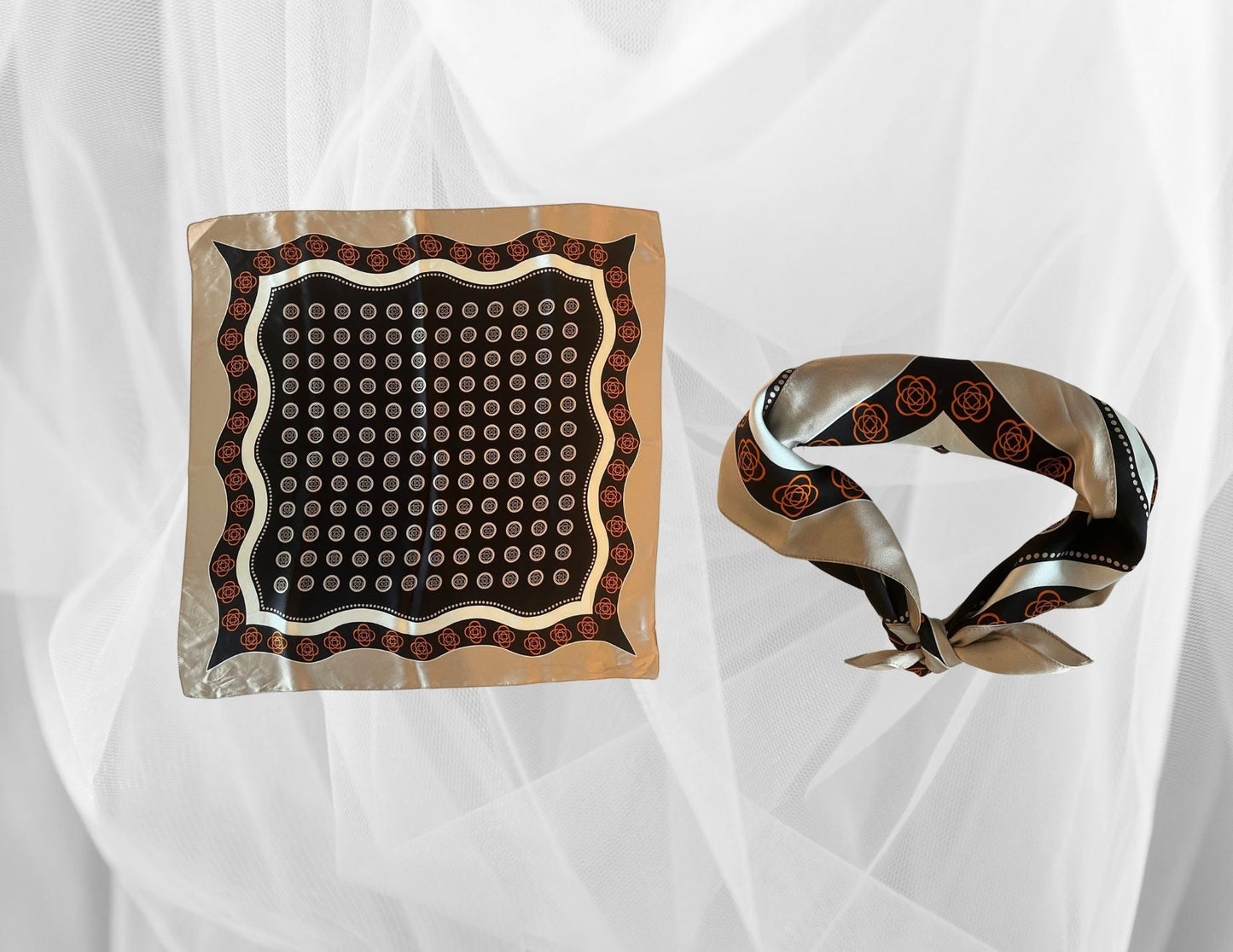 Forsters Finery Mulberry Silk Scarves. 26x26 inches Square - Velora