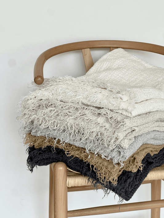 Nantucket Linen Throw - available in 5 colors - Velora Luxury Fashion