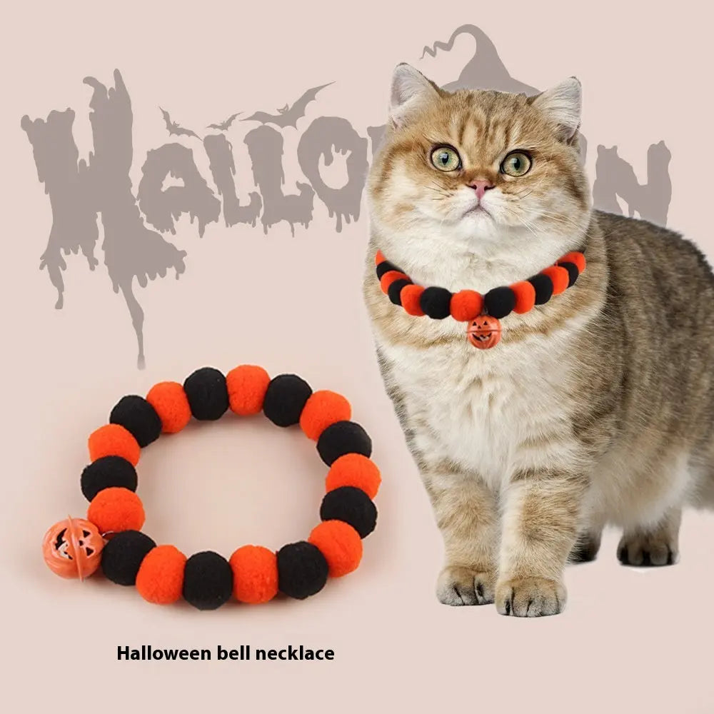 Naughty Cat Collar Pet Trick Or Treat Pumpkin Collar - Velora