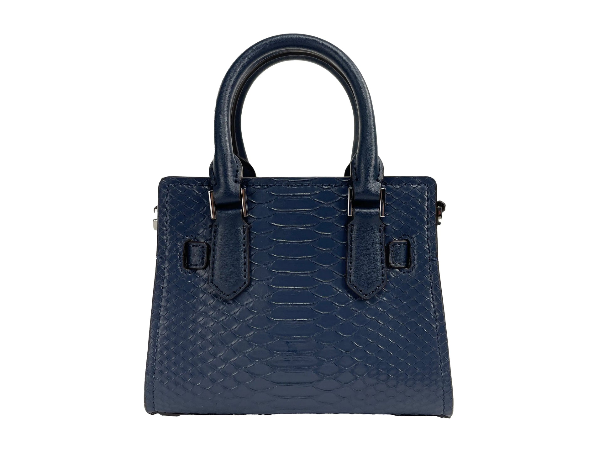 Navy Snake Leather Mini Satchel by Michael Kors - Velora Luxury Fashion