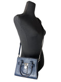 Navy Snake Leather Mini Satchel by Michael Kors - Velora Luxury Fashion