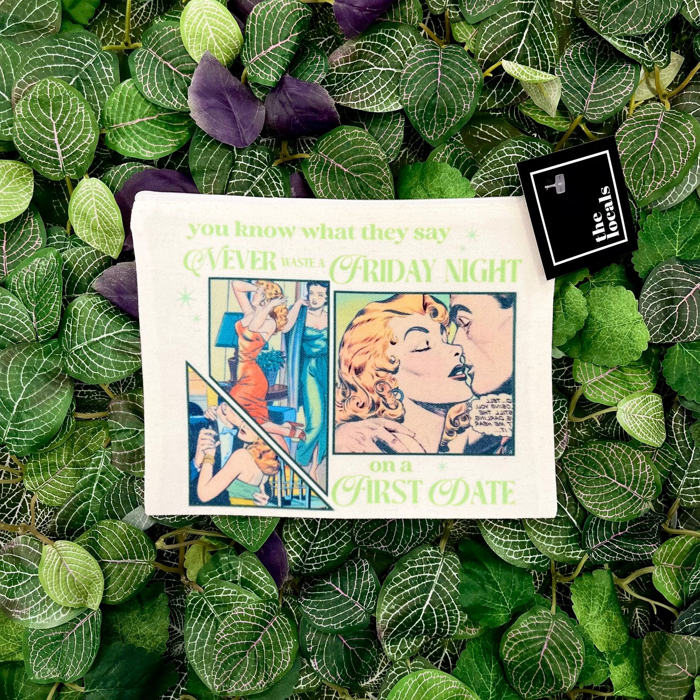 Never Waste A Friday Night Comic - Makeup Bag - Velora Luxury Fashion