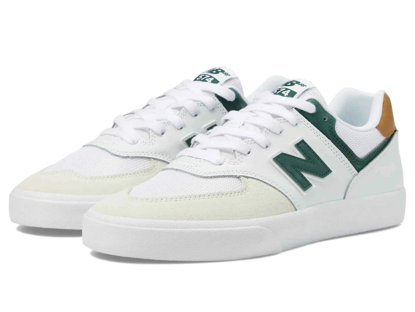 New Balance 574 Vulc White/Forest US Mens 5.5 Womens 7 D (M) - Velora Luxury Fashion