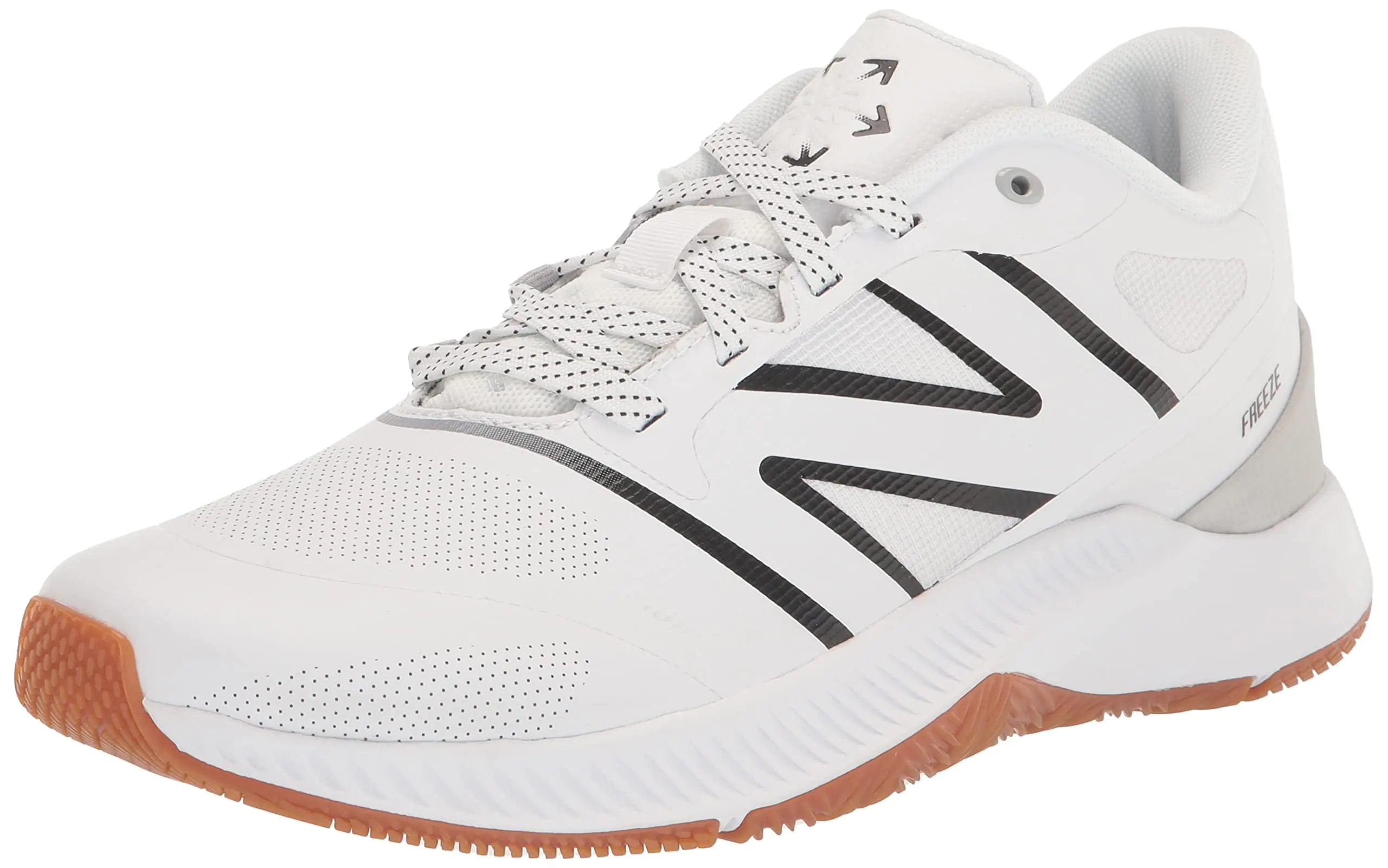 New Balance Mens FreezeLX V4 Box Lacrosse Shoe White/Gum/Arctic Fox 15 Wide - Velora Luxury Fashion