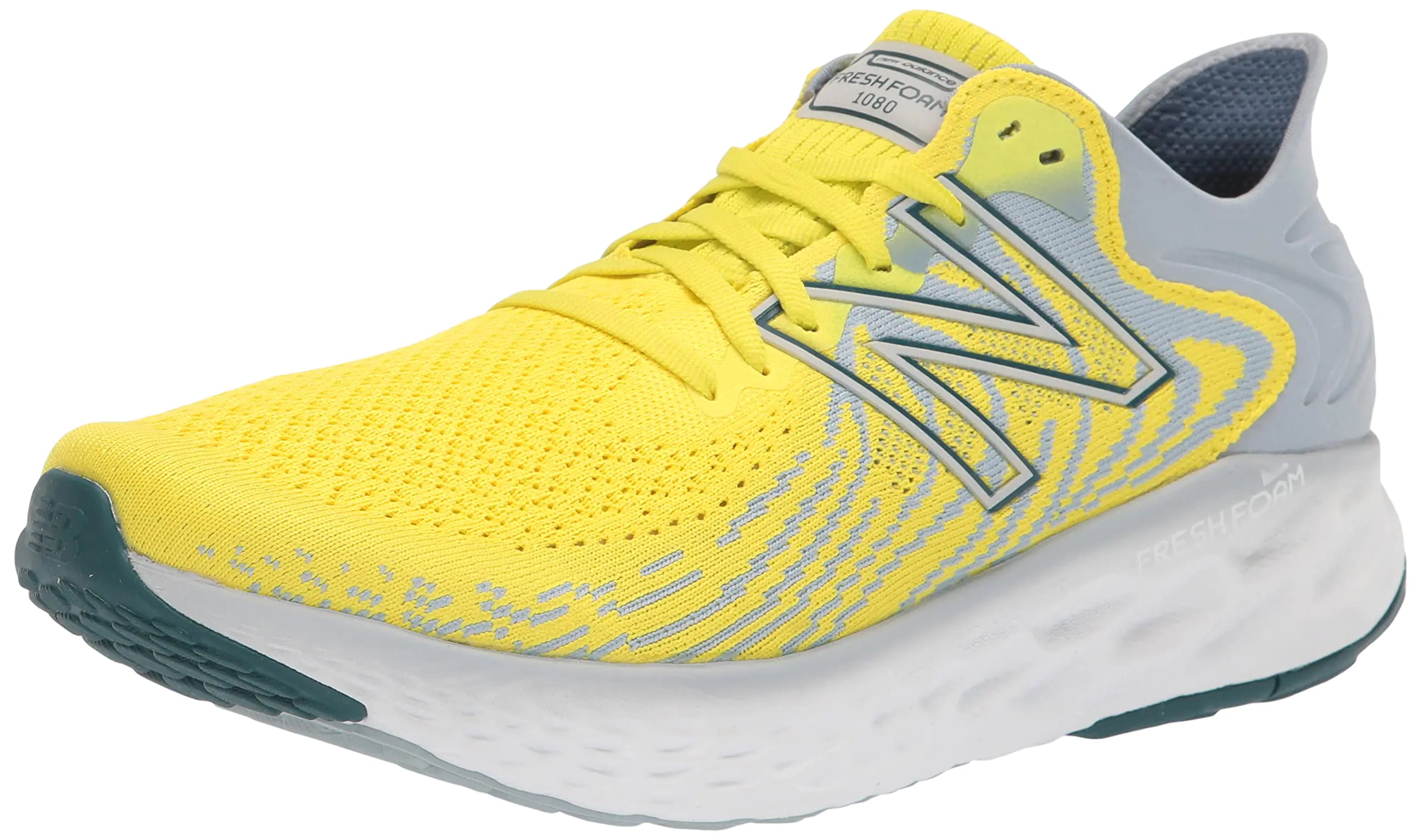 New Balance Mens Fresh Foam 1080 V11 Running Shoe Sulphur Yellow/Light Slate 7.5 - Velora Luxury Fashion