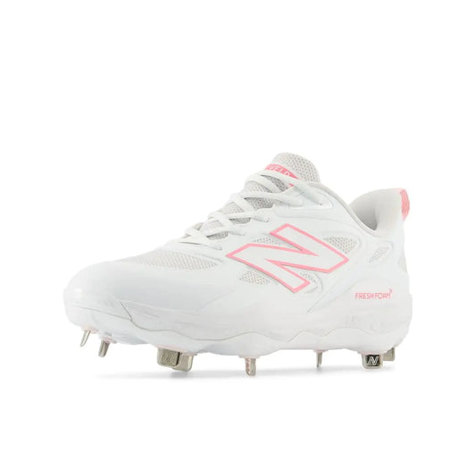 New Balance Womens Fresh Foam X Velo V4 Metal Softball Shoe White/Ultra Pink 7.5 - Velora Luxury Fashion