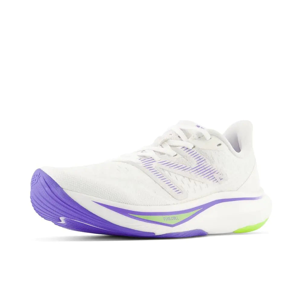 New Balance Womens FuelCell Rebel V3 Running Shoe White/Thirty Watt/Electric Indigo 9 Wide - Velora Luxury Fashion