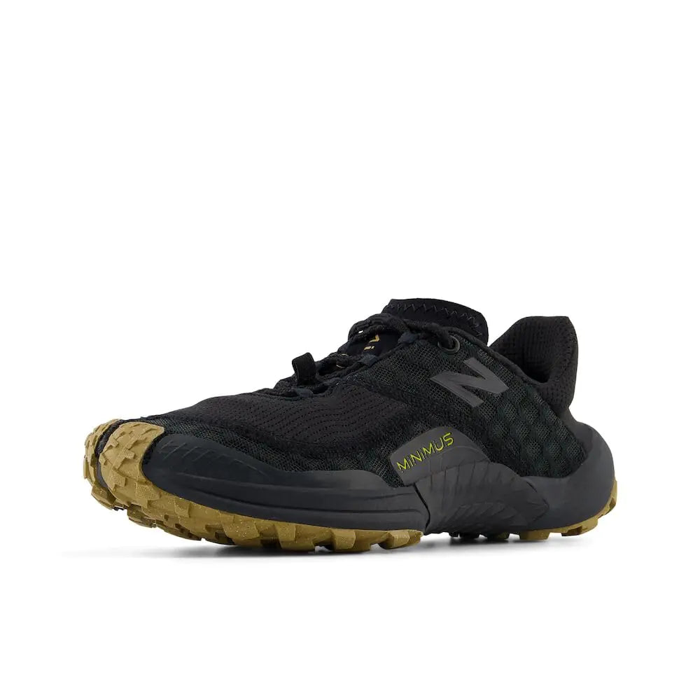 New Balance Womens Minimus V1 Trail Running Shoe Black/Black/Plains 7 Wide - Velora Luxury Fashion