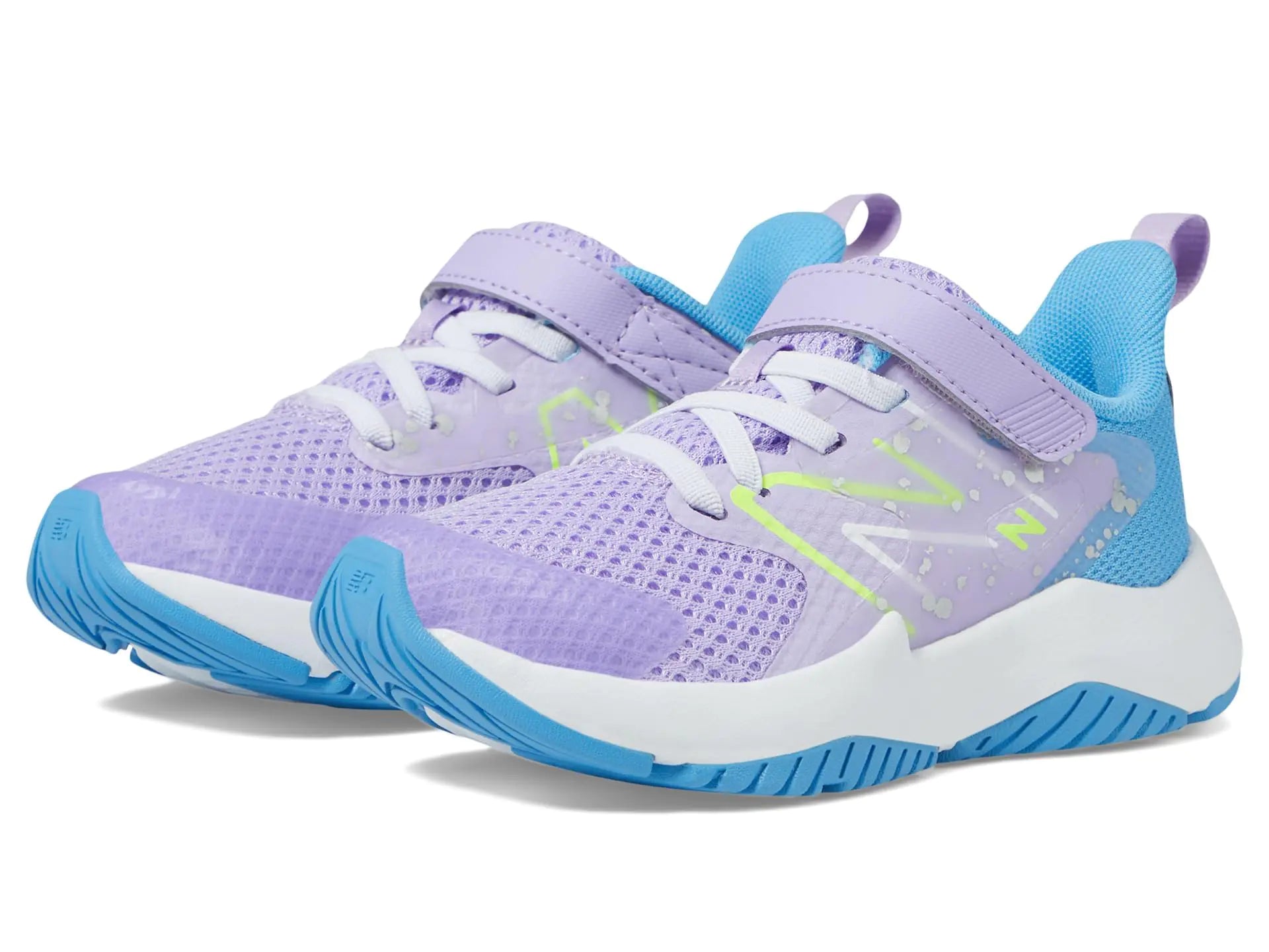 New Balance YTRAVHG2 Running Shoe Lilac Glo/Sky Blue/Pixel Green 7 Wide US Unisex Big_Kid - Velora Luxury Fashion