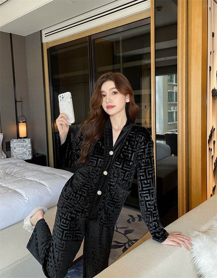 New Gold Velvet Pajamas Women's Suit EX-STOCK Canada