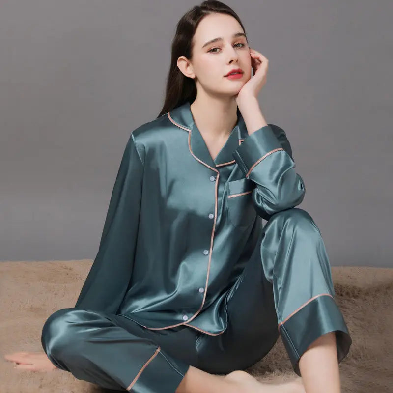 New Spring And Autumn Silk Couple Pajamas For Women EX-STOCK Canada