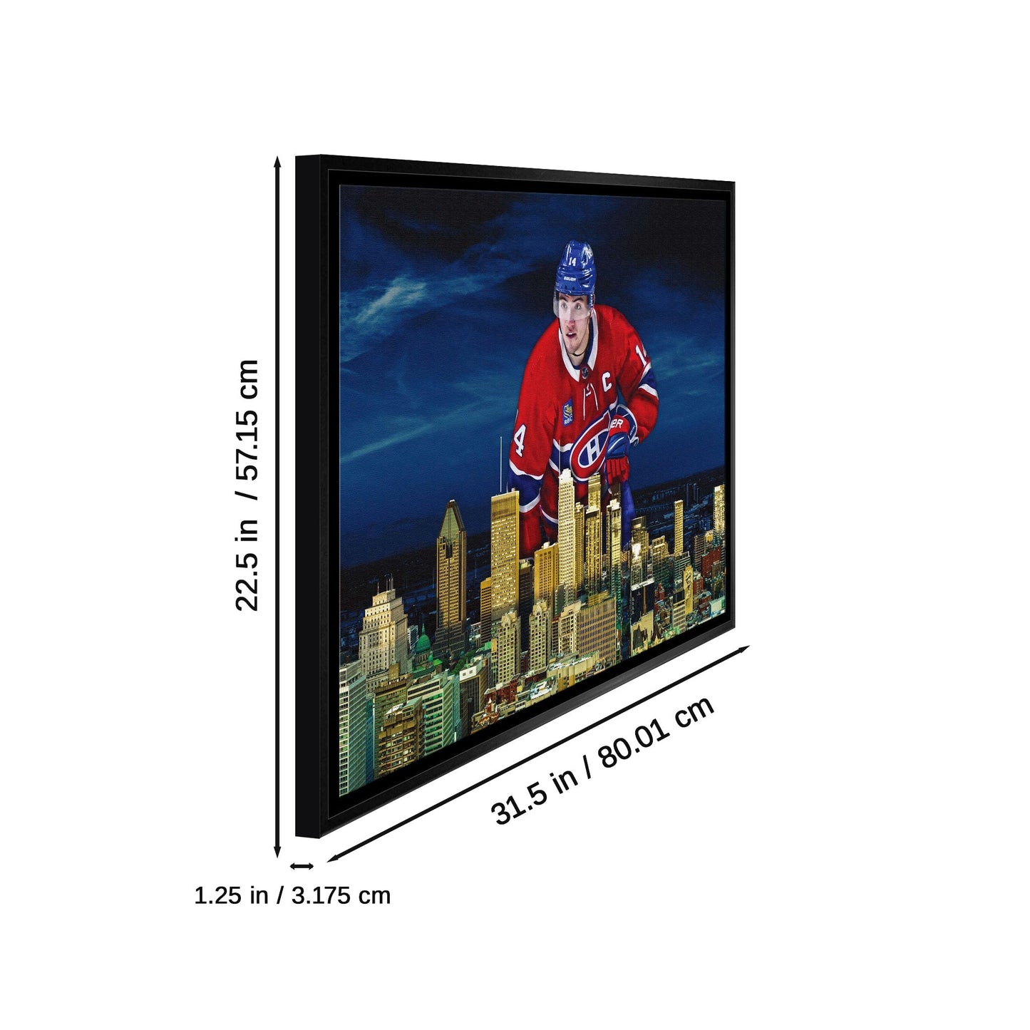 Nick Suzuki 20x29 Framed Canvas Canadiens Skyline - Velora Luxury Fashion