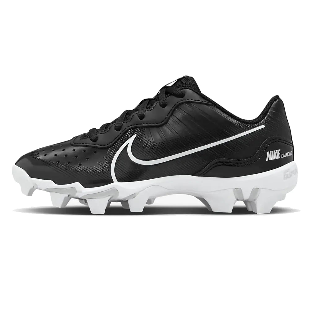 Nike Alpha Huarache 4 Keystone Boys Rubber Baseball Cleats SZ 5.5 Black | White - Velora Luxury Fashion