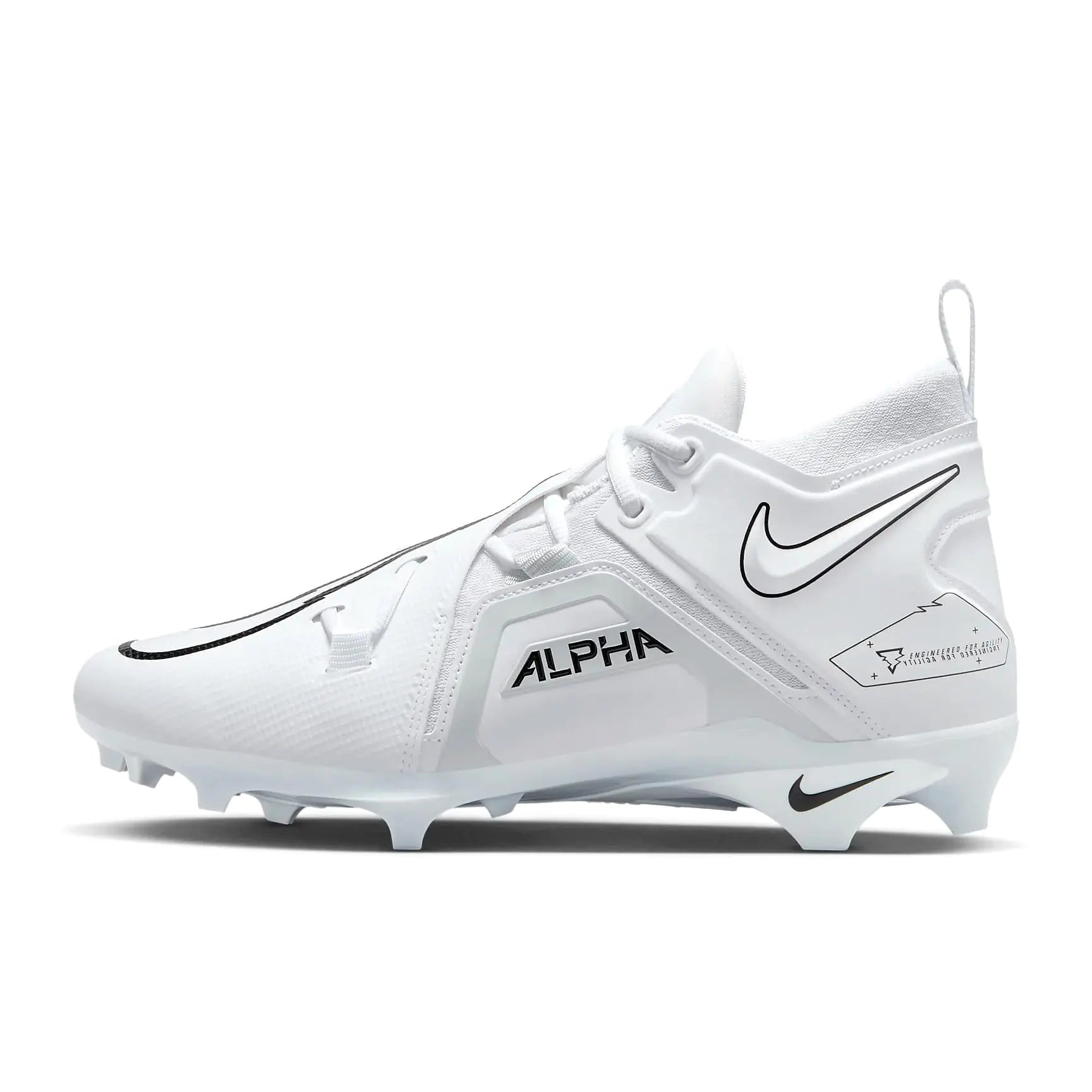 Nike Alpha Menace Pro 3 CT6649-109 White-Pure Platinum-Black Mens Football Cleats 9 US - Velora Luxury Fashion