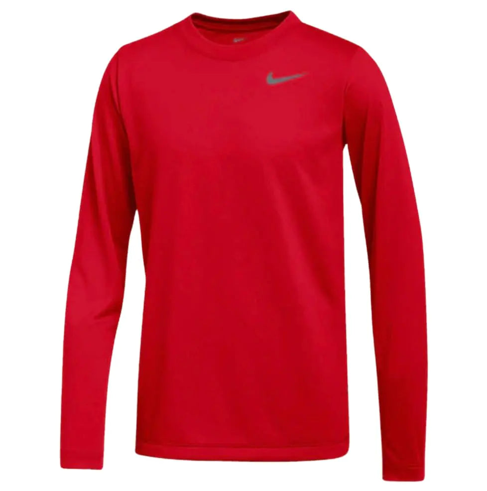 Nike Boys Legend Long Sleeve Athletic T-Shirt (US Alpha Medium Regular University Red) - Velora Luxury Fashion