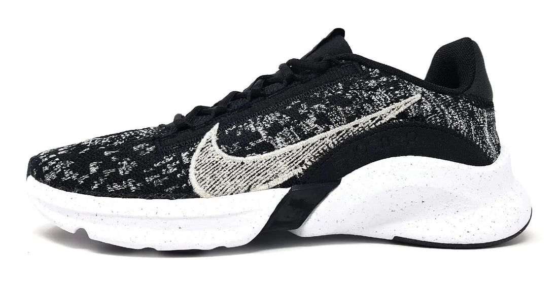 Nike Womens SuperRep Go 3 Next Nature Training Shoes Black Metallic Silver White 8 - Velora Luxury Fashion