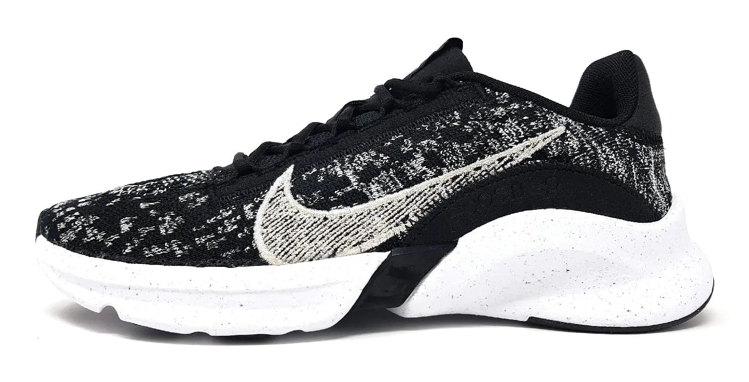 Nike Womens SuperRep Go 3 Next Nature Training Shoes Black Metallic Silver White 8 - Velora Luxury Fashion